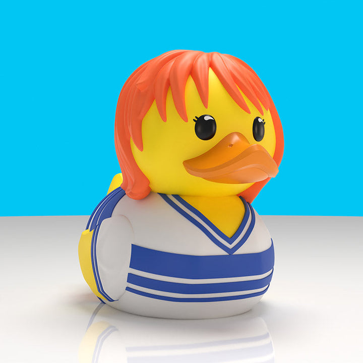 One Piece Nami Mini TUBBZ, facing right, orange hair and striped top