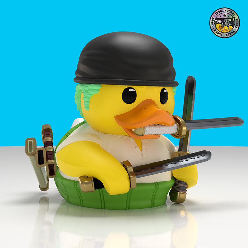 One Piece Roronoa Zoro Collector's Edition TUBBZ, shown with its limited-edition sticker