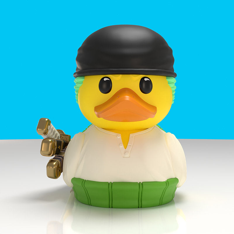 One Piece Roronoa Zoro Mini TUBBZ, front view with black bandana and white shirt